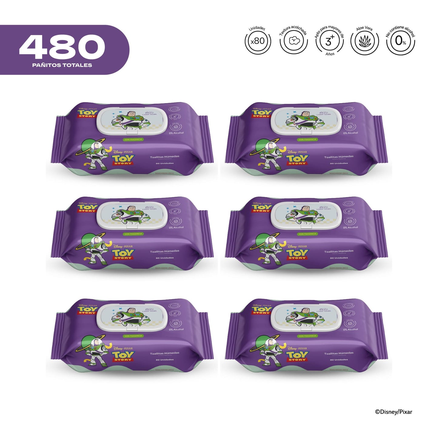 Pack x6 Pañitos Húmedos Toy Story Buzz Lightyear