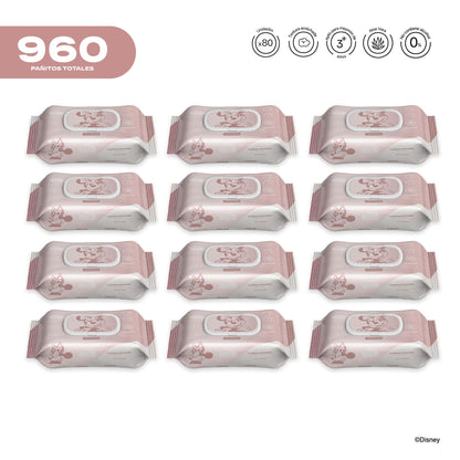 Pack x 12 Pañitos Húmedos Disney Cosmos Minnie Niña