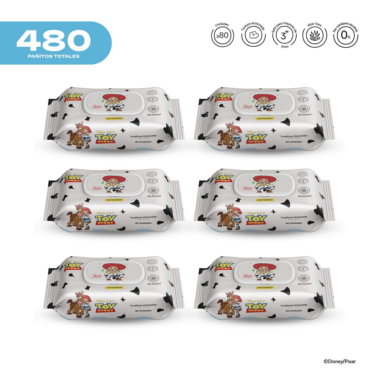 Pack x6 Pañitos Húmedos Toy Story Jessie