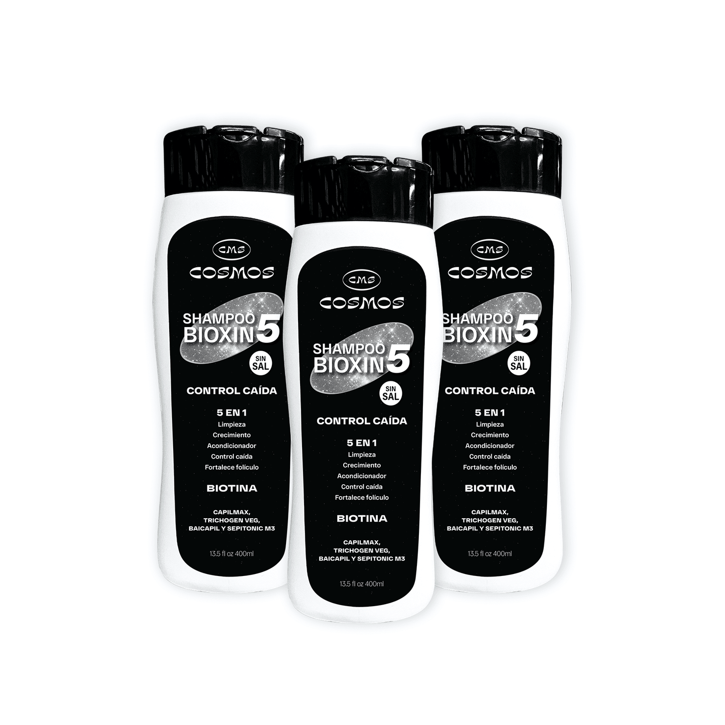 Shampoo Anticaída Masculino CMS Cosmos Bioxin 5 PAGA 2 LLEVA 3